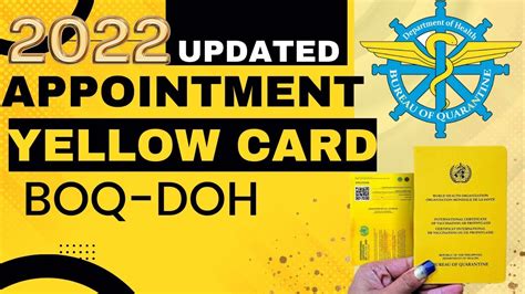 yellow card bureau of quarantine online appointment|How to Apply for a Bureau of Quarantine Yellow .